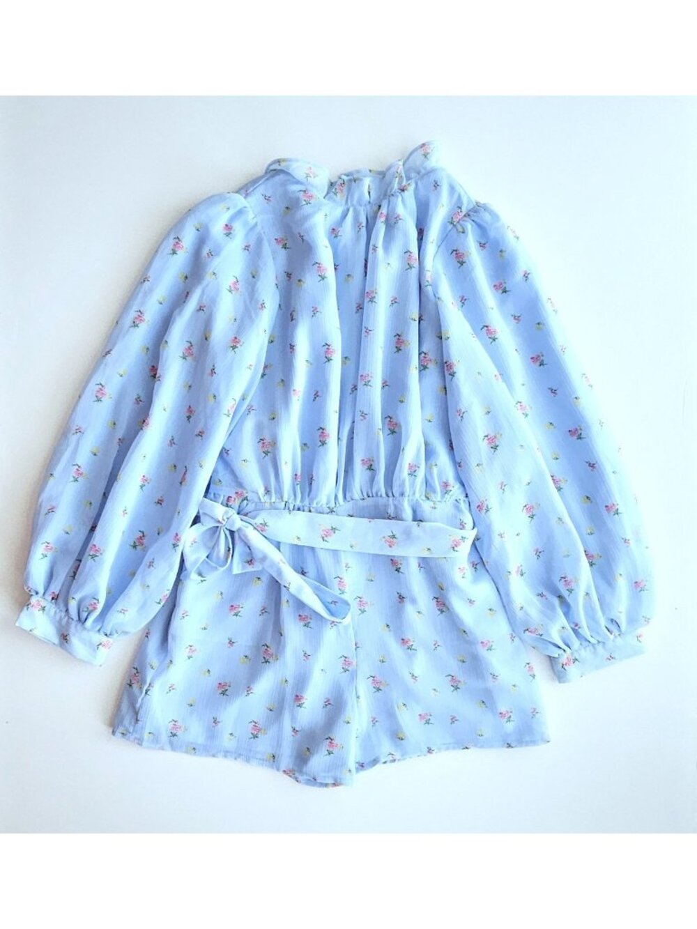 Janie and Jack 12 An Enchanted Day Blue Chiffon Floral Romper